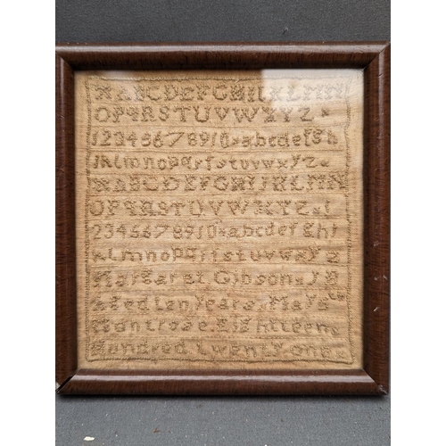 248 - Georgian needlework sampler executed by 'Margaret Gibson from Montrose aged ten years 1821' decorate... 