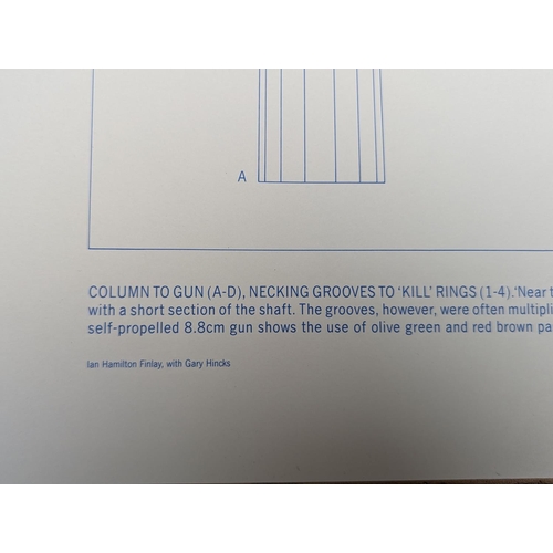 253 - IAN HAMILTON FINLAY (Scottish 1925-2006) *ARR* Column To Gun (A-D) Necking Grooves To 'Kill' Rings (... 