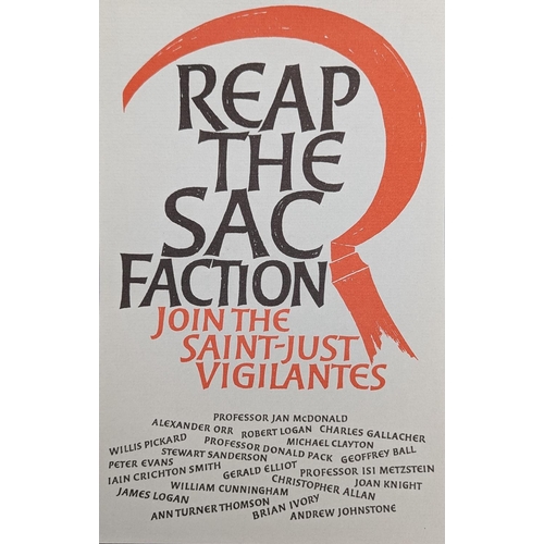 254 - IAN HAMILTON FINLAY (Scottish 1925-2006) *ARR* Reap The Sac Faction Join The Saint-Just Vigilantes (... 