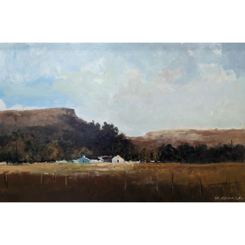 260 - MAURO CHIARLA (Italian/South African b1949) *ARR*, farmlands, oil on canvas, signed lower right, 60c... 