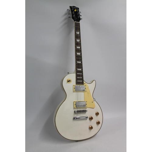 243 - Paragon Les Paul Copy, white electric guitar.