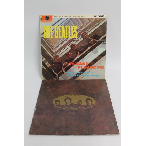 360 - The Beatles Please Please Me album on yellow and black Parlophone in Mono and another Beatles Love S... 