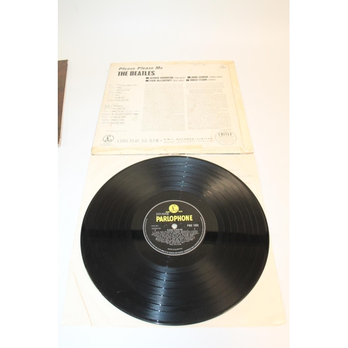 360 - The Beatles Please Please Me album on yellow and black Parlophone in Mono and another Beatles Love S... 