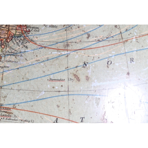 271 - W and A K Johnston of Edinburgh New Century 12 inch terrestrial globe raised on cast iron tripod bas... 