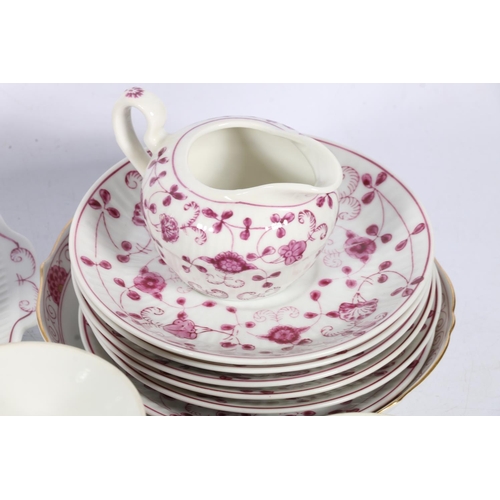 314 - August Warnecke twenty-eight piece China Purpur patten purple and white coffee and tea set, also six... 