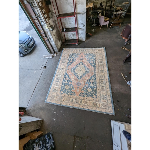 485 - Caucasian carpet with multiple layered medallions on foliate field within borders with multiple flow... 