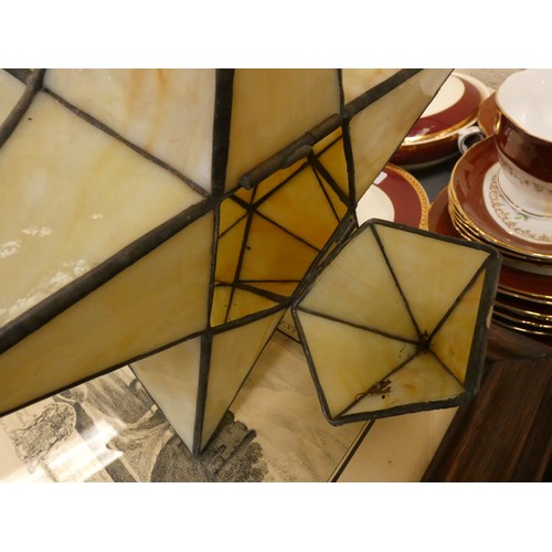 152 - Art Deco style star pendant ceiling light (electrical testing / possible re-wiring required).