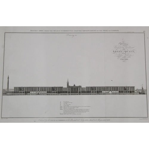 13 - TELFORD & DOUGLASS.  2 engraved elevations & sections for London bridges; also 3 similar inc... 