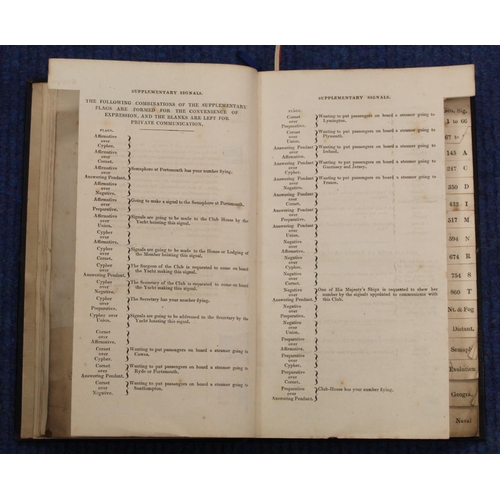 292 - ROYAL YACHT CLUB. Signals. Col. symbols, text illus. & 9 eng. plates of manoeuvres. Indexed Geog... 