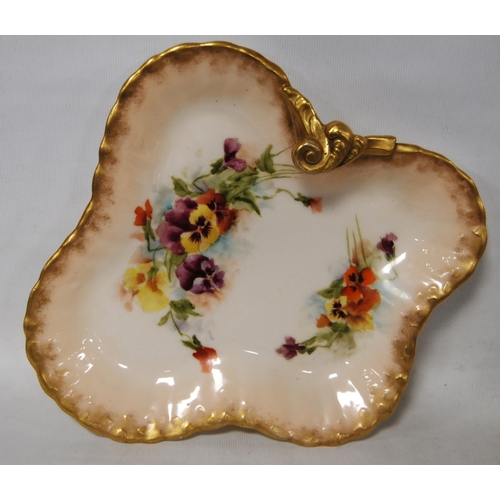 241 - Nautilus Porcelain bowl (Possil Pottery, Glasgow) with surmount of a boy, frilly gilt border, 15cm h... 