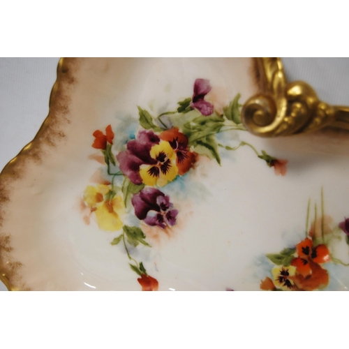 241 - Nautilus Porcelain bowl (Possil Pottery, Glasgow) with surmount of a boy, frilly gilt border, 15cm h... 