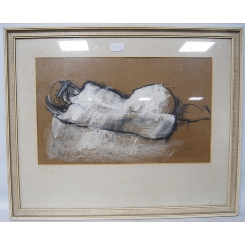 349 - In the Manner of Paul Cadmus (American, 1904 - 1999)Reclining female nudeSigned indistinctly and dat... 