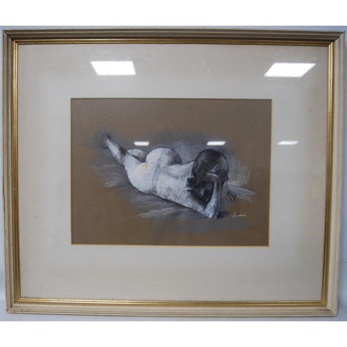 349 - In the Manner of Paul Cadmus (American, 1904 - 1999)Reclining female nudeSigned indistinctly and dat... 