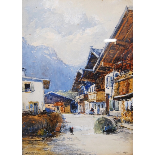 350 - Wilfrid J Lineham (English)Garmisch in the Bavarian HighlandsSigned and titled, watercolour, 35.5cm ... 