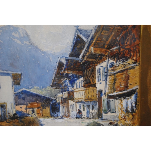 350 - Wilfrid J Lineham (English)Garmisch in the Bavarian HighlandsSigned and titled, watercolour, 35.5cm ... 