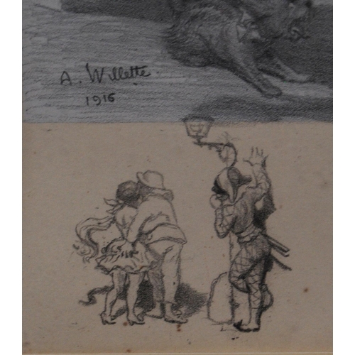 361 - Adolphe Willette (French, 1857 - 1926)Five erotic lithographsSigned and numbered in pencil, no. 132 ... 