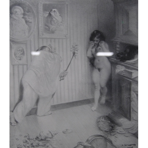 361 - Adolphe Willette (French, 1857 - 1926)Five erotic lithographsSigned and numbered in pencil, no. 132 ... 