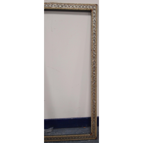 215 - Two near-matching antique Indo-Persian picture frames profusely inlaid with mother of pearl and bone... 