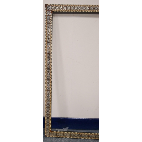 215 - Two near-matching antique Indo-Persian picture frames profusely inlaid with mother of pearl and bone... 