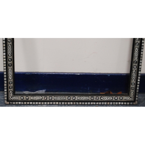 217 - Three near-matching antique Indo-Persian picture frames profusely inlaid with micromosaic mother of ... 