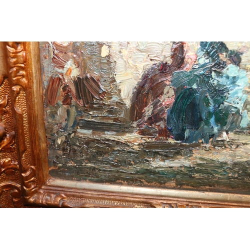 201 - EMMA CIARDI (Italian 1879-1933) La Fontana della Trieste Oil, signed lower right, dated 1922 verso, ... 