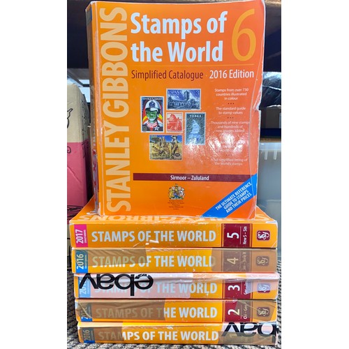 Six Stanley Gibbons Stamps of the World catalogues (box)
