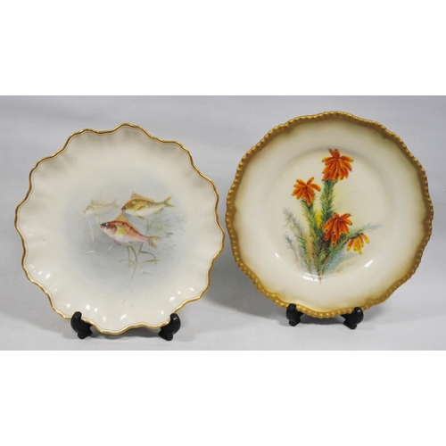 259 - Royal Worcester porcelain botanical cabinet plate, signed W Hale, c. early 20th century, with hand-p... 