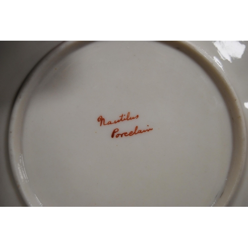 246 - Nautilus Porcelain part tea service (Possil Pottery, Glasgow) comprising six side plates, six saucer... 