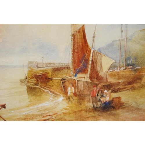 355 - Edward Brooke (British, 1846 - 1878)Tenby, Early MorningSigned, watercolour, 23.5cm x 32cm.... 