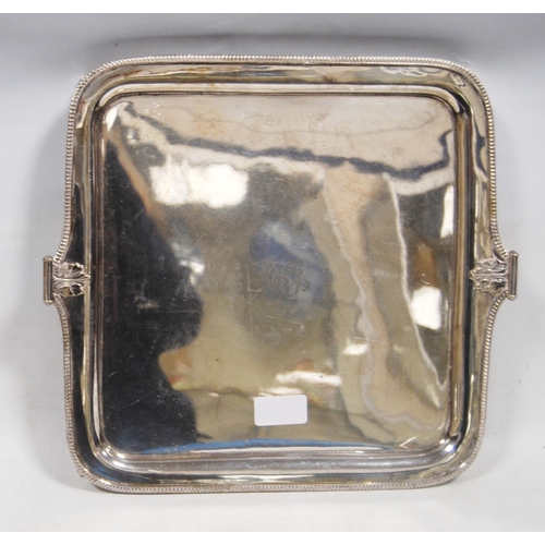 154 - Silver tray, hallmarks for William Hutton & Sons Ltd., date letter M, monogrammed, shaped gadroo... 