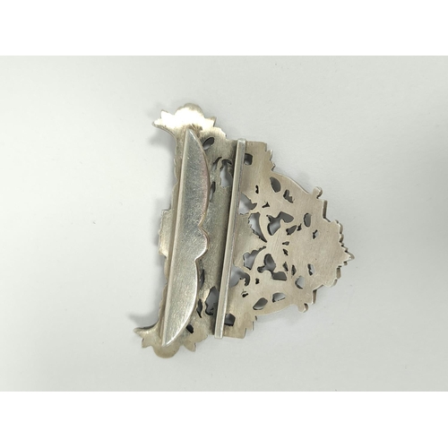 17 - French late 19th century silver buckle of typical quality. 76g.