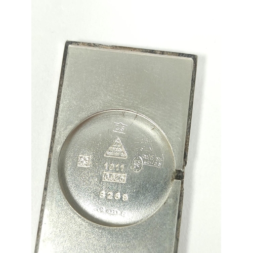 22 - Omega de Ville silver watch, the rectangular bronze dial on silver filed curb bracelet.