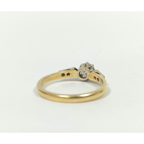 72 - Diamond solitaire ring with brilliant approximately .6ct in gold '18ct' Size 'R'