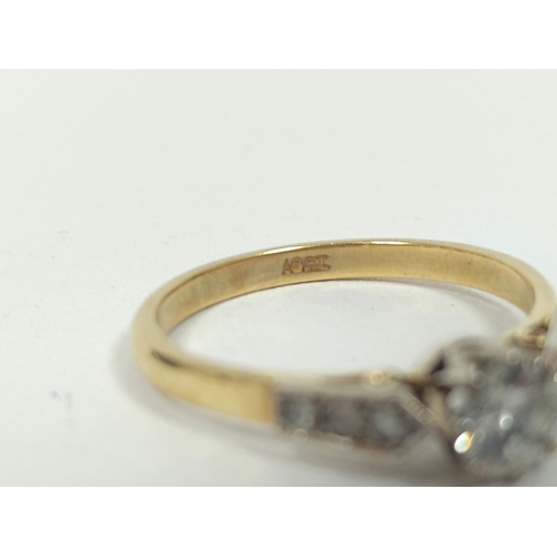 72 - Diamond solitaire ring with brilliant approximately .6ct in gold '18ct' Size 'R'