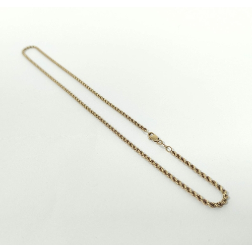 74 - Two 9ct gold necklets. 20g