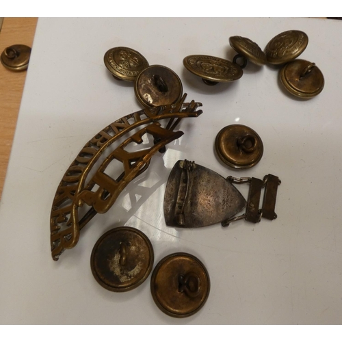 11 - Various antique army buttons and badges.