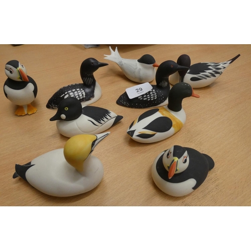 29 - Collection of Isle of Arran ceramic sea birds.