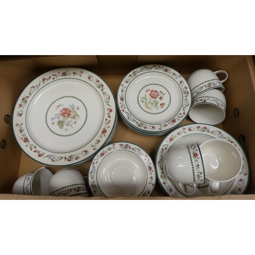 45 - Box of various household and floral dinner service.