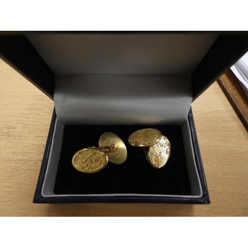 6 - 9ct gold cufflinks and another set.