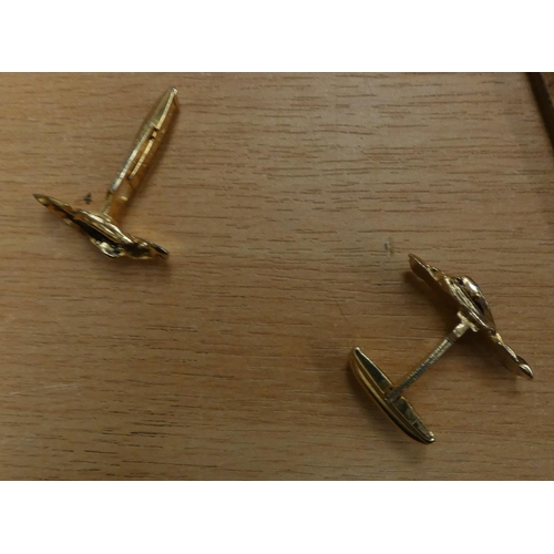 6 - 9ct gold cufflinks and another set.