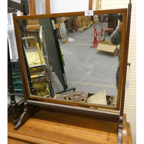 70 - Mahogany table top mirror.