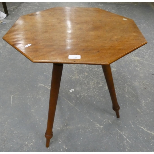 73 - Antique cricket style table.