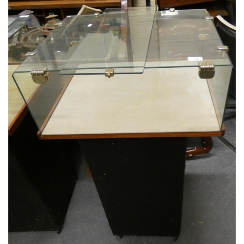 76 - Small glass display cabinet on stand.