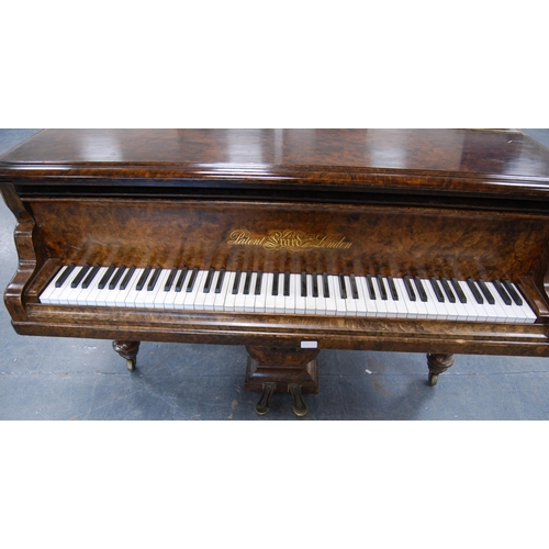 420 - Victorian walnut concert grand piano by Erard of London, patent no. 10703, stamped G Martin to the w... 