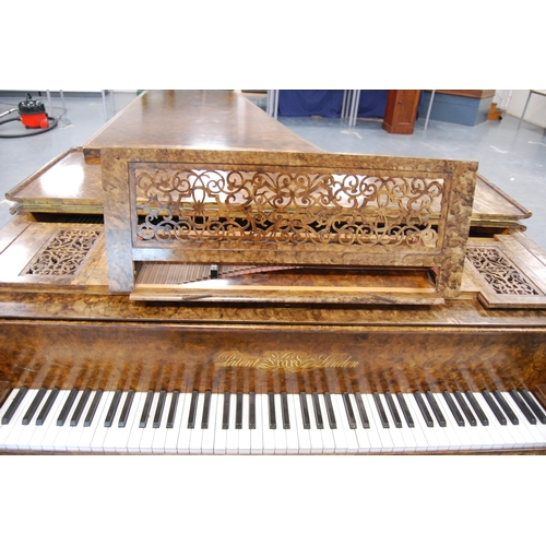 420 - Victorian walnut concert grand piano by Erard of London, patent no. 10703, stamped G Martin to the w... 