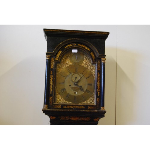 166 - Mid 18th century chinoiserie eight day longcase clock, the 12in dial signed Thos Utting, Yarmouth, w... 