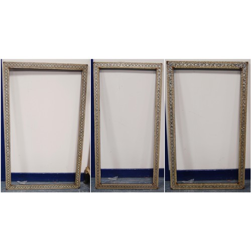 215 - Two near-matching antique Indo-Persian picture frames profusely inlaid with mother of pearl and bone... 