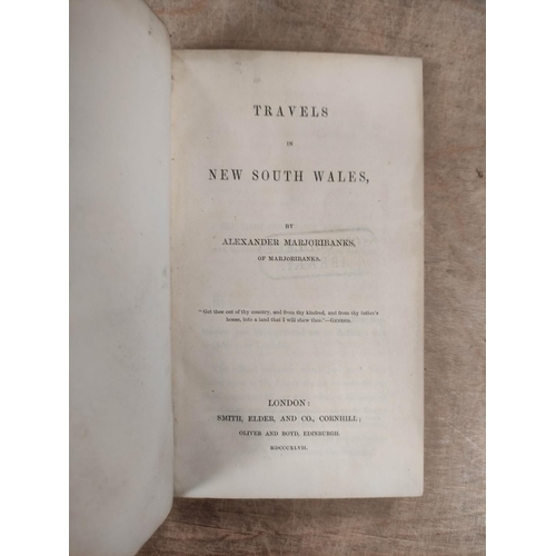 154 - MEREDITH MRS CHARLES.  Notes & Sketches of New South Wales. Half calf. 1844; also Alex... 