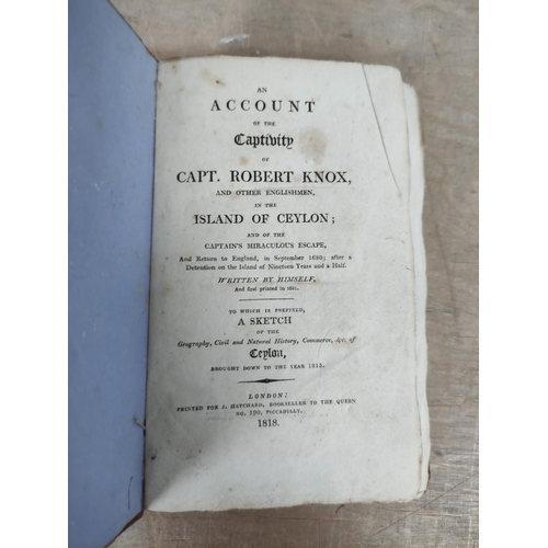 157 - KNOX CAPT. ROBERT.  An Account of the Captivity ... in the Island of Ceylon & of the C... 