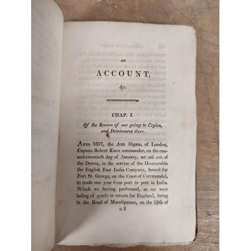 157 - KNOX CAPT. ROBERT.  An Account of the Captivity ... in the Island of Ceylon & of the C... 